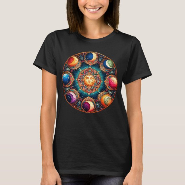 Golden Moon phases chart T-Shirt (Front)