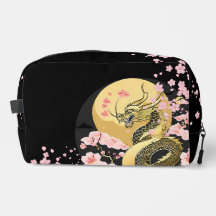 Golden Moon Sakura Dragon Print Cut Sew Bag