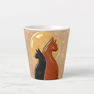 Golden Moon Twin Cats Latte Mug