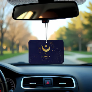 Golden Moon With Hands Personalized Car Air Freshener