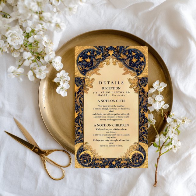 Golden Moonlit Baroque Wedding Enclosure Card (Creator Uploaded)