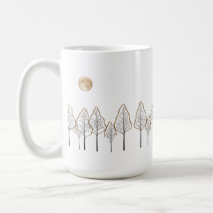 Golden Moonlit Forest – Minimal Art Classic Mug