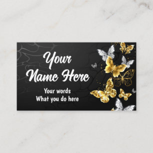 Golden Morpho butterfly in the dark Business Card