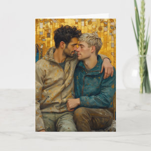 Golden Mosaic Embrace Card