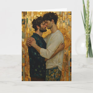 Golden Mosaic Embrace Card