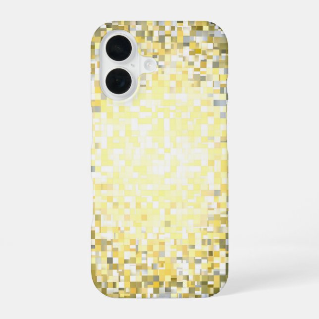 Golden Mosaic Glow iPhone 16 Case (Back)