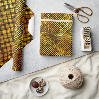 Golden Mosaic Pattern Gift Wrapping Paper