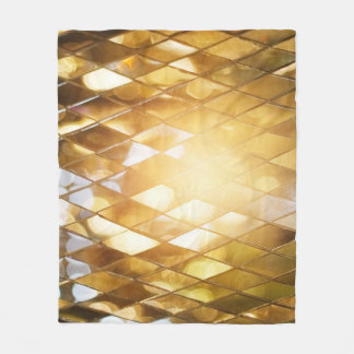 Golden Mosaic: Shining Glass Effect. Fleece Blanket