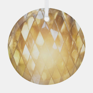 Golden Mosaic: Shining Glass Effect. Glass Tree Decoration