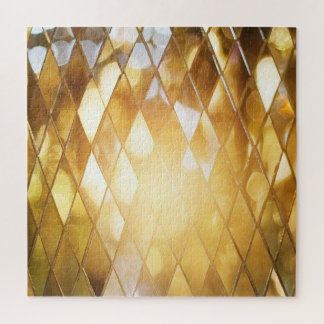 Golden Mosaic: Shining Glass Effect. Jigsaw Puzzle
