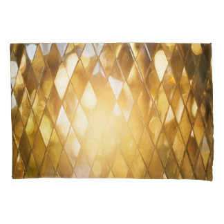 Golden Mosaic: Shining Glass Effect. Pillowcase