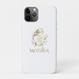 Golden Mother and Baby Line Art with Transparent B Case-Mate iPhone Case