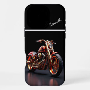 Golden Motorcycle Reflection iPhone 16 Pro Max Case