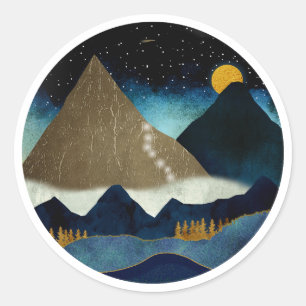 Golden Mountain Climbers Classic Round Sticker