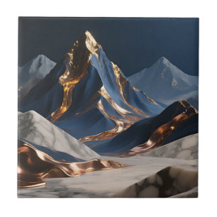Golden Mountain Marble Landscape Tile