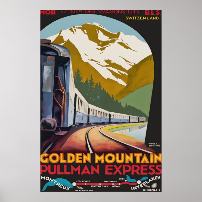 Golden Mountain Pullman Express Poster Print (Front)