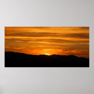 Golden Mountain Sunset Poster