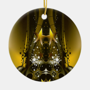 Golden Movie Reels And A Gazillion Stars Ceramic Tree Decoration