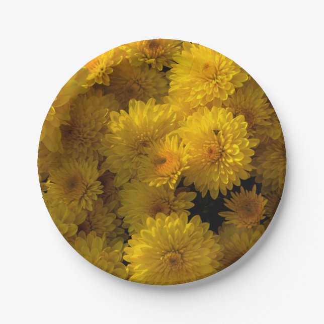 Golden Mums Paper Plate (Front)
