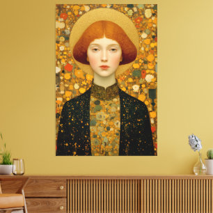 Golden Muse of Modern Elegance Canvas Print