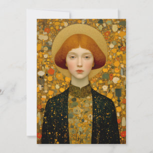 Golden Muse of Modern Elegance Holiday Card