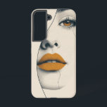 Golden Muse Phone Case<br><div class="desc">A minimalist face with golden lips and closed eyes gives off a stylish,  elegant,  and artistic vibe.</div>