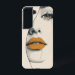 Golden Muse Phone Case<br><div class="desc">A minimalist face with golden lips and closed eyes gives off a stylish, elegant, and artistic vibe.</div>