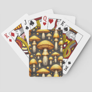 Golden Mushrooms Playing Cards