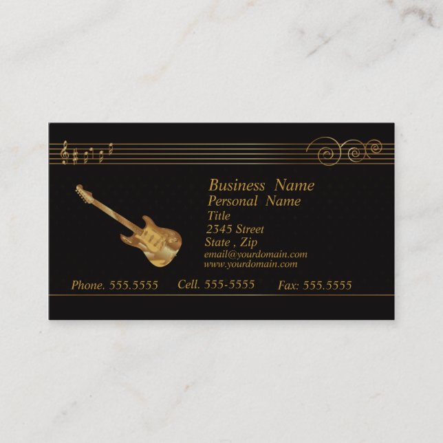 Golden Music Business Card (multiple) (Front)