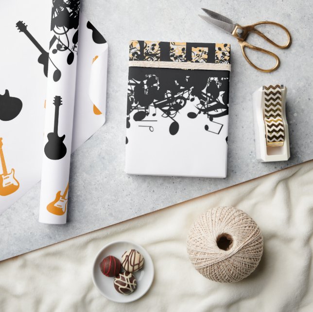 Golden Music Note Classic Wrapping Paper (Crafts)