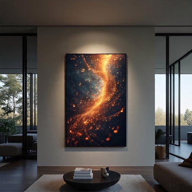 Golden Music Notes Galaxy Spiral Poster (Creator Uploaded)