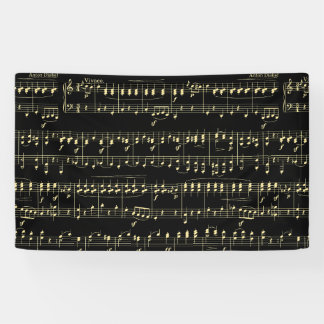 Golden Music on Black Banner
