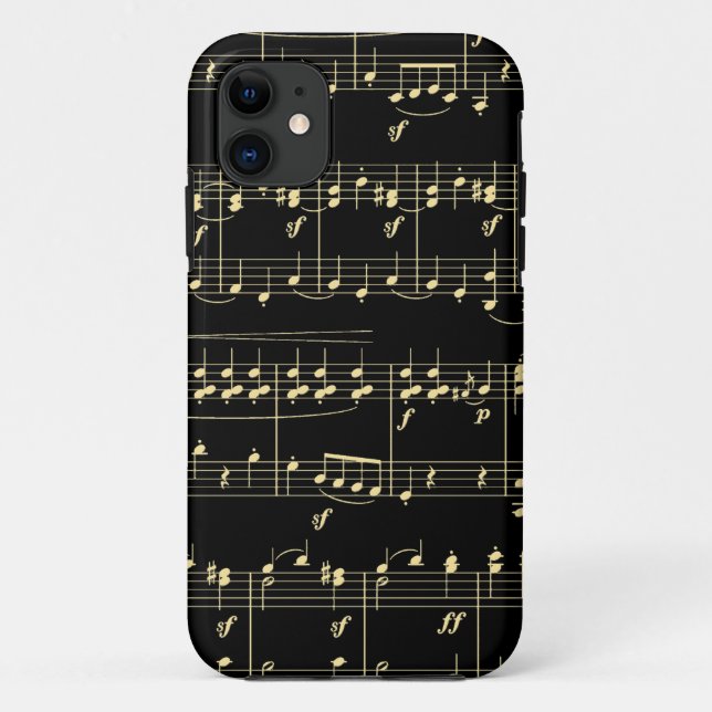 Golden Music on Black  Case-Mate iPhone Case (Back)