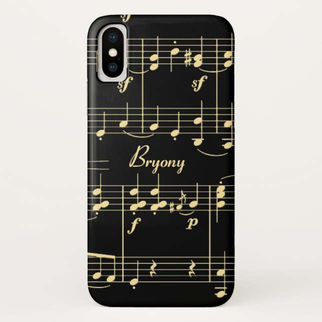 Golden Music on Black  Case-Mate iPhone Case (Back)