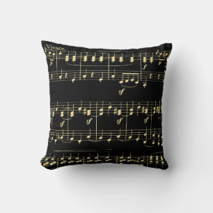 Golden Music on Black Cushion