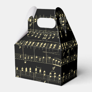 Golden Music on Black Favour Box