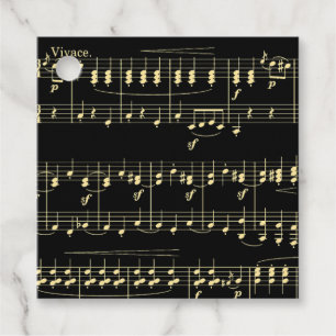 Golden Music on Black Favour Tags