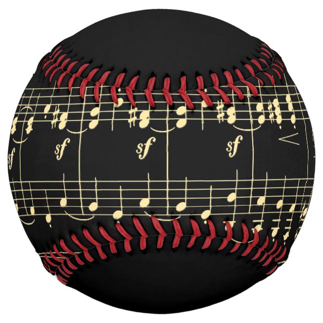 Golden Music on Black  Softball (Front)