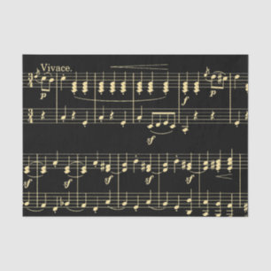 Golden Music on Black Tissue Paper