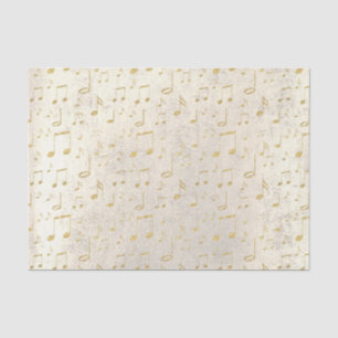 golden music pattern tissue paper