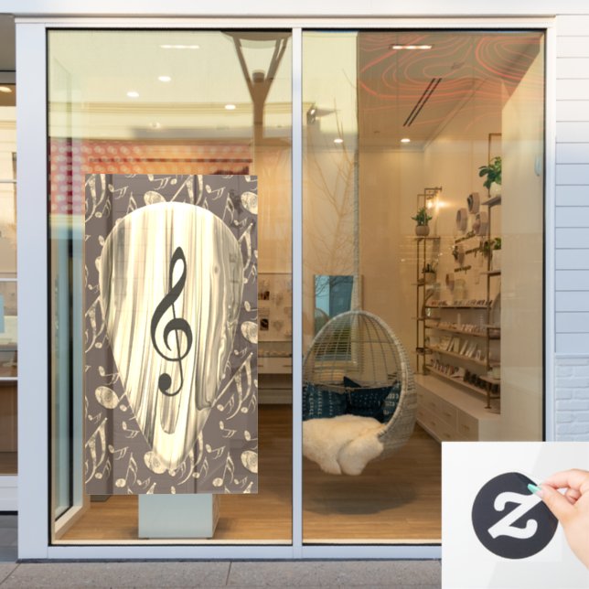 Golden Music Pick – Treble Clef Art (Store Window)