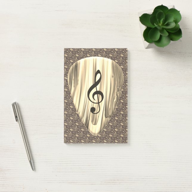 Golden Music Pick – Treble Clef Art Post-it Notes (Office)