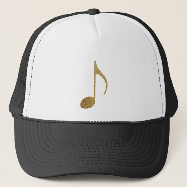golden musical note trucker hat (Front)