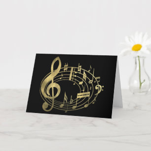 Golden musical notes in oval shape