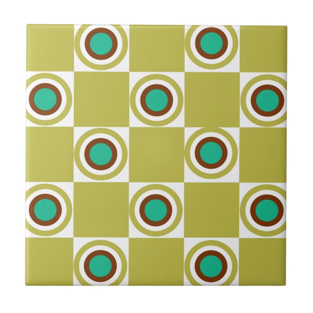 Golden Mustard Diner Dots Tile (Front)
