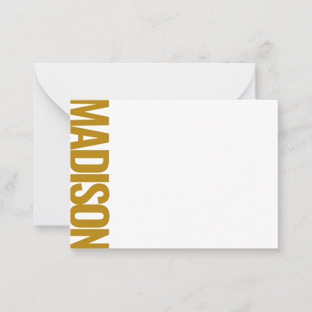 Golden Mustard Vertical Big Name Bold Typography Card (Front)