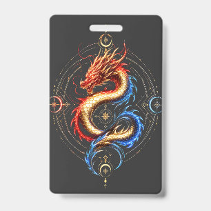 Golden Mystic Dragon Luxury Badge ID Badge