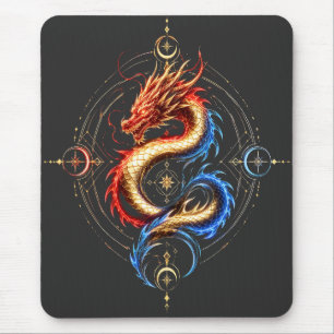 Golden Mystic Dragon Luxury Mouse Pad
