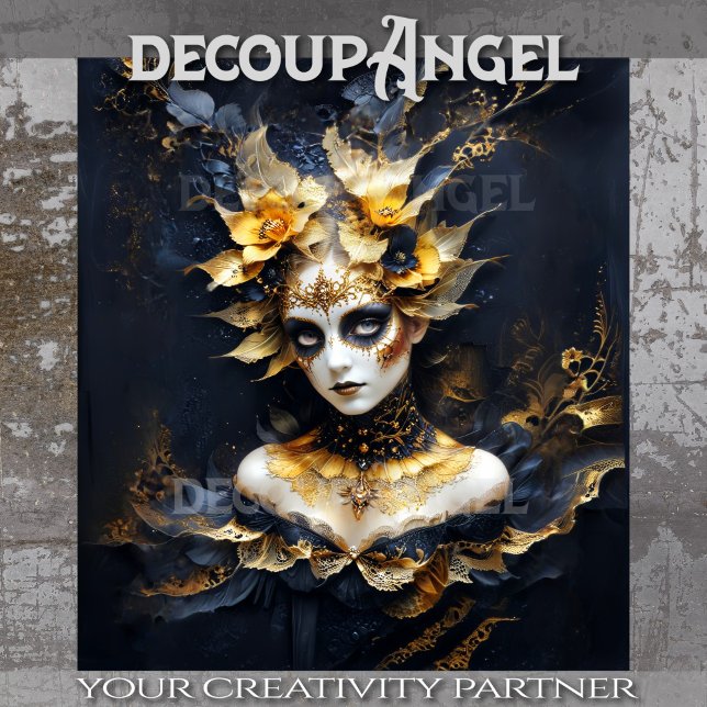 Golden Mystique – The Queen of Shadows Decoupage Tissue Paper (Creator Uploaded)