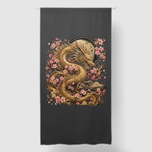 Golden Mythical Dragon with Elegant Pink Floral Il